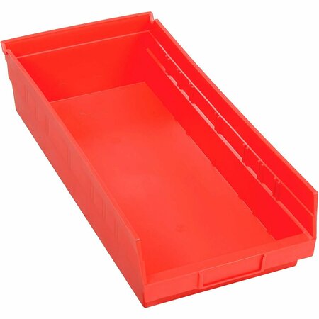 GLOBAL INDUSTRIAL Plastic Nesting Storage Shelf Bin 8-3/8inW x 17-7/8inD x 4inH Red 184844RD